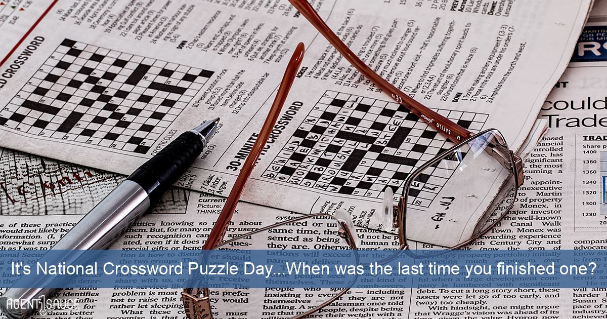 It's National Crossword Puzzle Day...When was the last time you finished one?