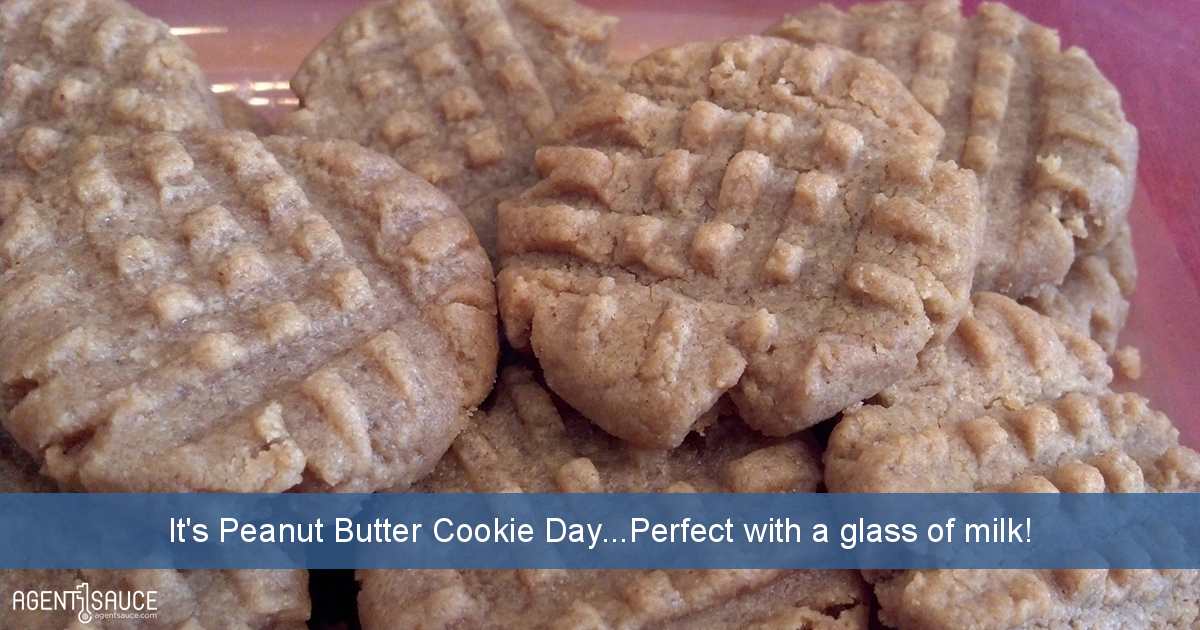 It's Peanut Butter Cookie Day...Perfect with a glass of milk!